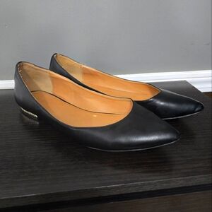 Womens pointed leather flata